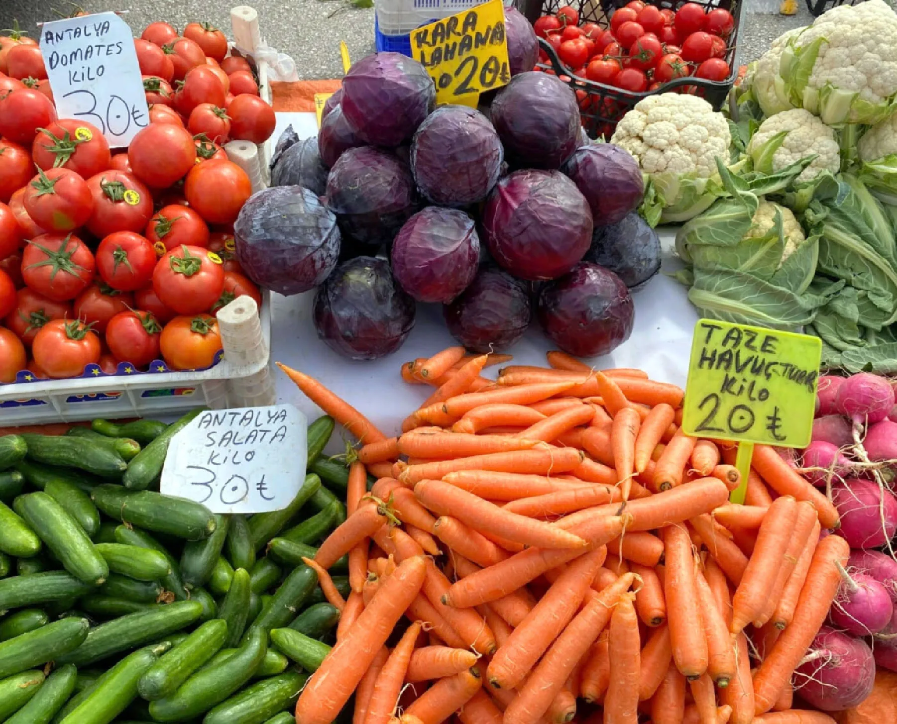 Erzincan semt pazarında sebze ve meyve fiyatları